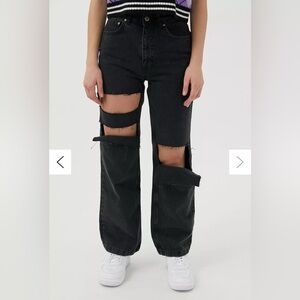 The Ragged Priest Black Awaken Ripped Dad Jeans Size 34